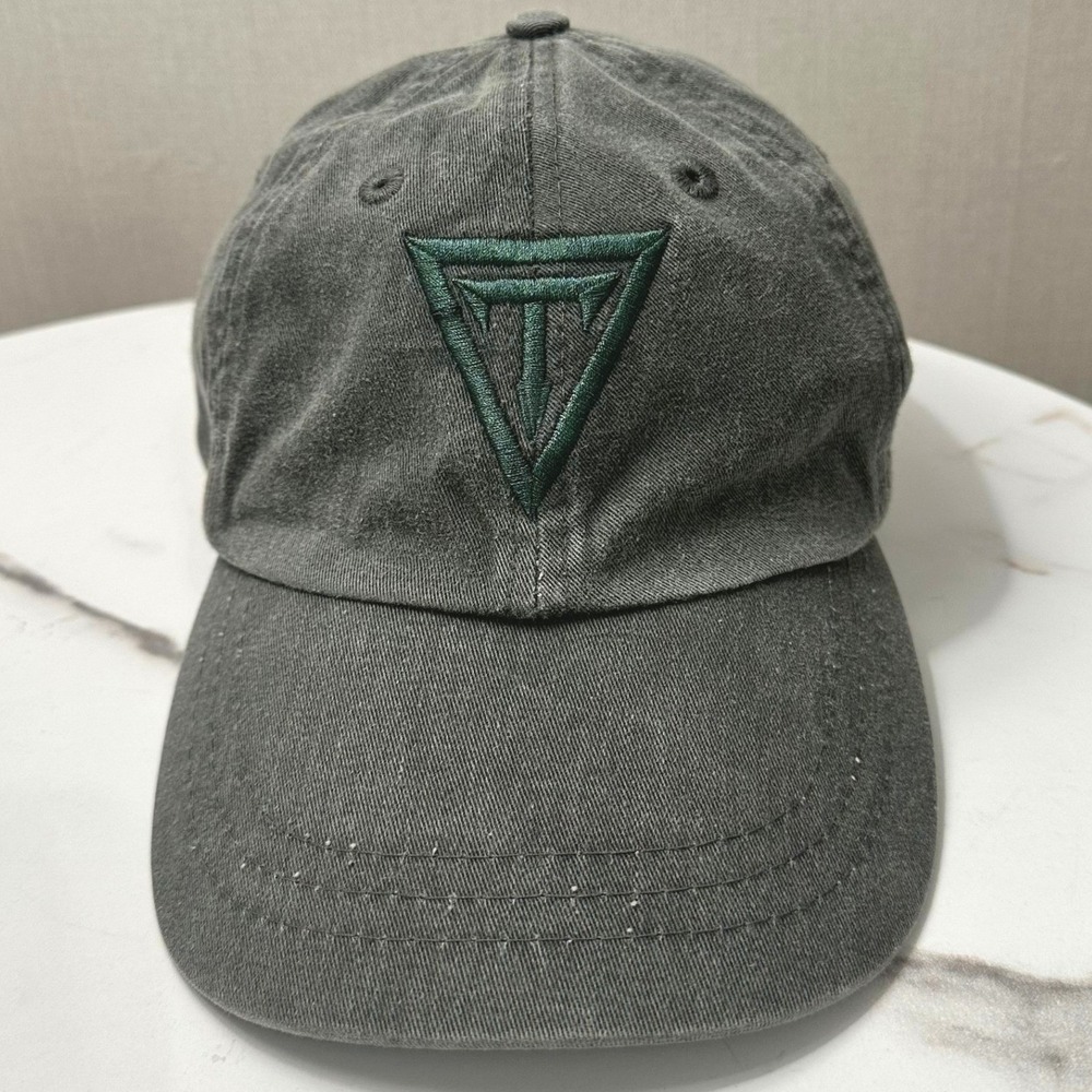 Adams Headwear Charcoal Grey Cotton Dad Hat Triangle Logo Strapback